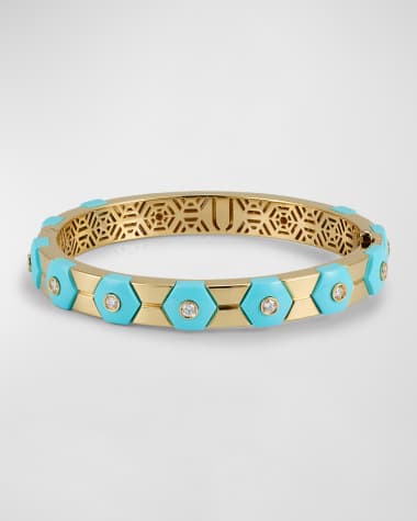 Miseno Baia Sommersa Bangle with Turquoise and Diamonds