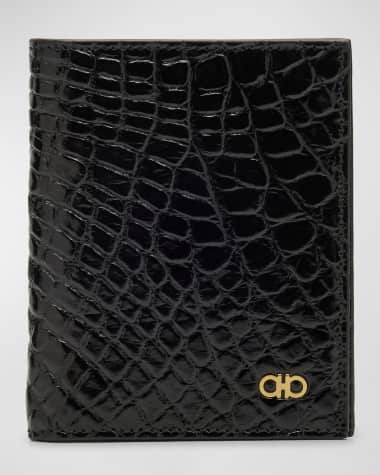 Ferragamo Men's Alligator Micro-Gancio Bifold Wallet