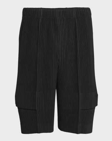 Homme Plisse Issey Miyake Men's Extended-Leg Pleated Cargo Shorts
