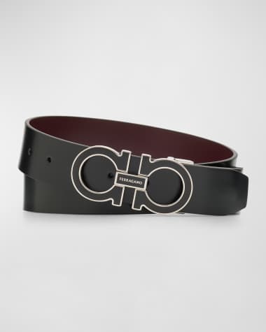 Ferragamo Men's Double Adjustable Leather Belt