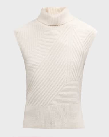 Tanya Taylor Aaron Alpaca Knit Sleeveless Turtleneck Sweater