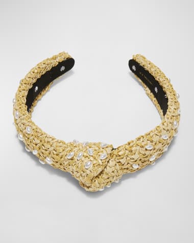 Lele Sadoughi Pearly Slim Knotted Headband