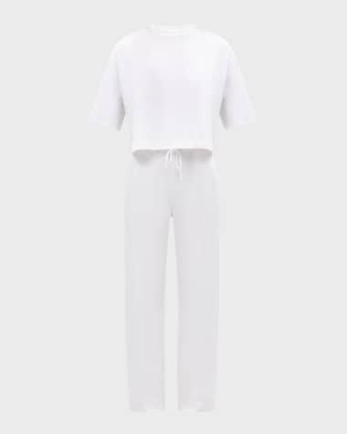 Skin Cotton Crop Tee Pajama Set