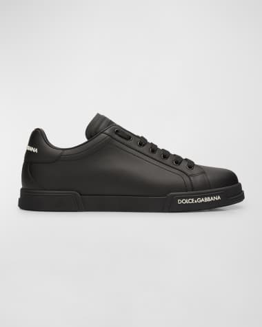 Dolce&Gabbana Men's Portofino Low-Top Leather Sneakers