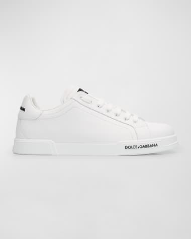 Dolce&Gabbana Men's Portofino Low-Top Leather Sneakers