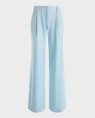 Alice + Olivia Eric Low-Rise Wide-Leg Pants
