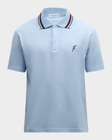 Ferragamo Men's Polo Shirt with Collar Detailing