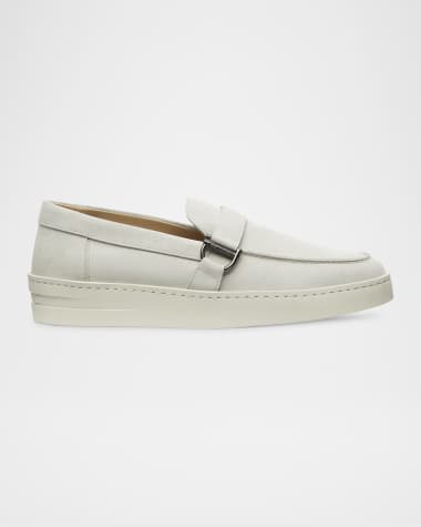 Stuart Weitzman Men's Hamptons Suede Buckle Loafers