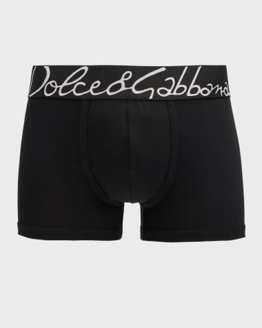 Dolce&Gabbana Men's Logo-Waistband Cotton Boxer Briefs
