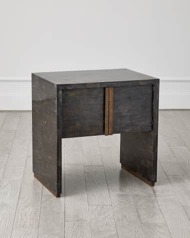 Global Views Horn Inlay Bedside Table