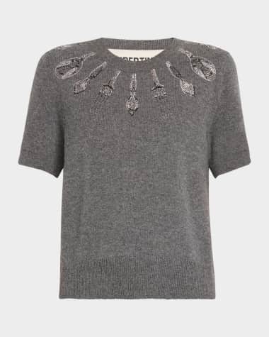 Libertine Michelin Star Cashmere Pullover with Rhinestone Detail