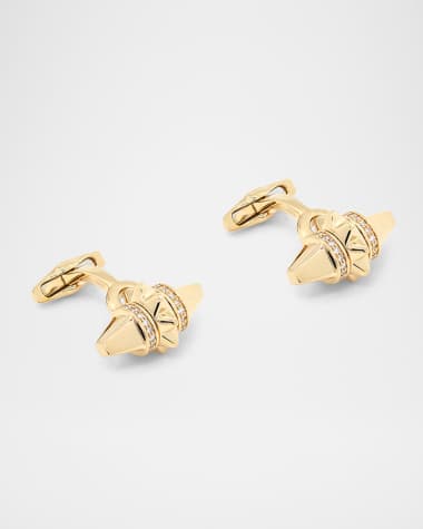 Al Zain Jewelry Men's 18K Yellow Gold Cardamom Cufflinks