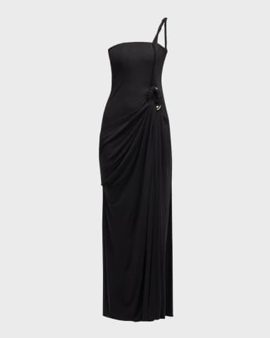 SIMKHAI Sone Draped One-Shoulder Column Gown