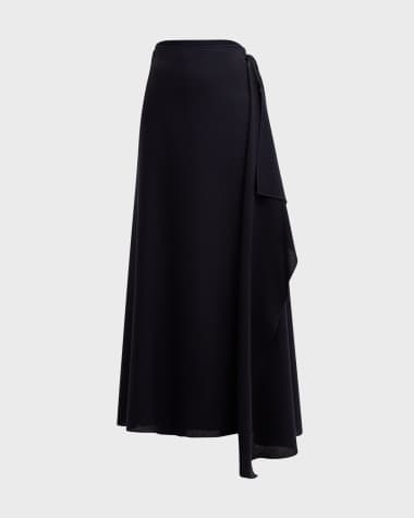 THE ROW Osiride Draped Wrap Maxi Skirt