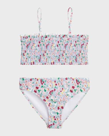 Ralph Lauren Childrenswear Girl's Floral-Printed Two-Piece Swimsuit, Size 2-6X