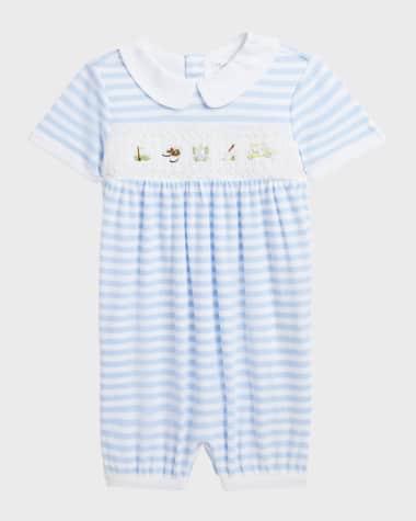 Ralph Lauren Childrenswear Boy's Organic Interlock Golf One-Piece Shortalls, Size 3M-12M