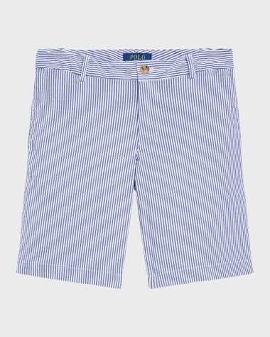 Ralph Lauren Childrenswear Boy's Seersucker Preppy Shorts, Size 8-20
