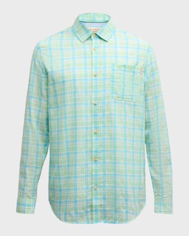 Scotch & Soda Men's Neon Check Sport Shirt