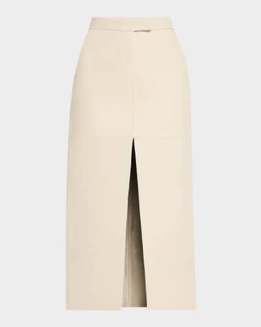 LaMarque Abia Front-Slit Leather Maxi Skirt