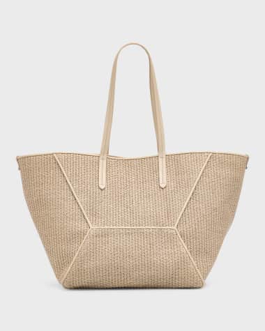 Brunello Cucinelli BC Duo Medium Shopper Raffia Tote Bag