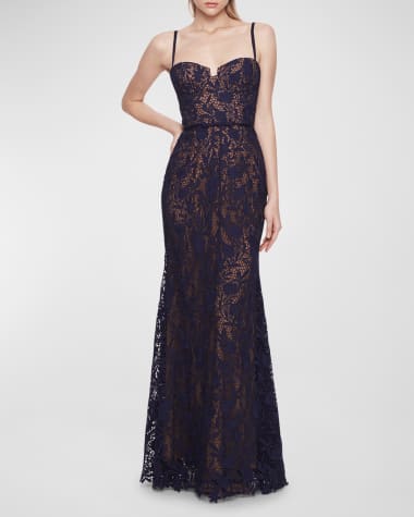 Marchesa Couture Floral Embroidered A-Line Midi Dress - District 5 Boutique