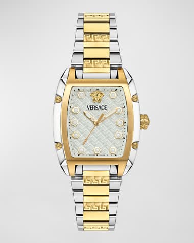 Versace Dominus IP Two-Tone Bracelet Watch, 44.8mm x 36mm