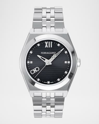 Ferragamo Men's Vega New Bracelet Watch with Diamonds, 40mm