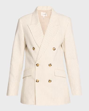 FRAME Pinstripe Double-Breasted Blazer