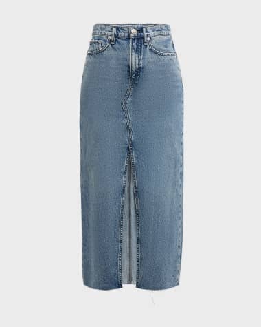 Rag & Bone Clara Denim Midi Skirt