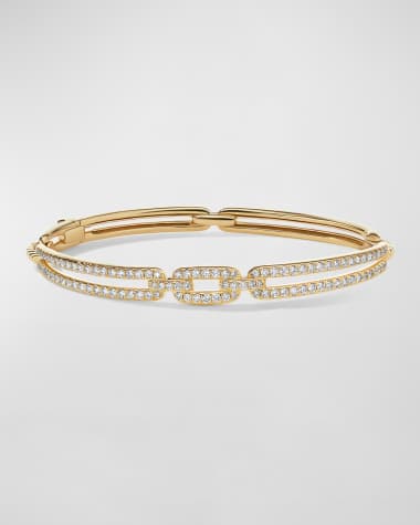 David Yurman Stax Link Bracelet with Diamonds in 18K Gold, 7mm