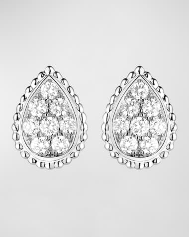Boucheron Serpent Boheme 18K White Gold Medium Diamond Stud Earrings