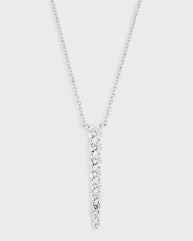 Memoire 18K White Gold Diamond Pendant Necklace, 16-18"L, 0.86tcw