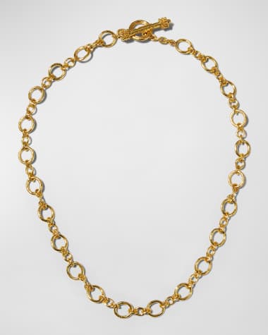 Elizabeth Locke Riviera Gold 19K Link Necklace, 17"L