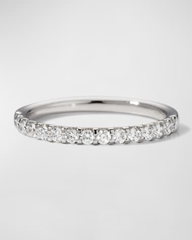 Memoire Platinum 15 Round Diamond Odessa Half-Band Ring, Size 6.5
