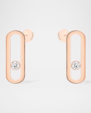 Messika MOVE UNO 18K ROSE GOLD DIAMOND EARRINGS
