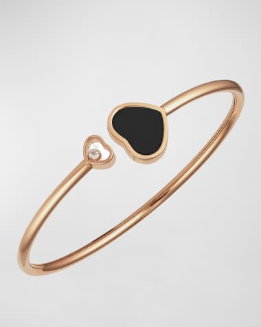Chopard Happy Hearts 18K Rose Gold Onyx Bangle