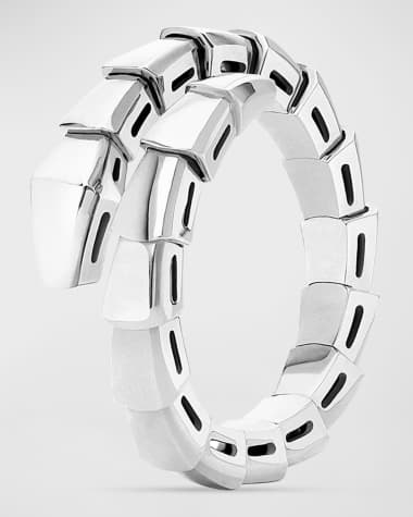BVLGARI Serpenti Viper 18K White Gold Coil Ring, EU 53 / US 6.25