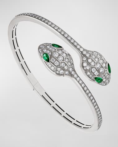 BVLGARI Serpenti Bypass 18K White Gold Diamond Bracelet