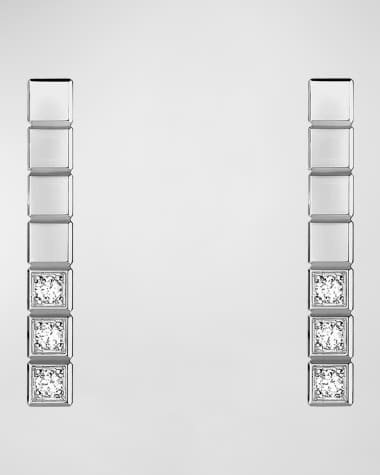 Chopard Ice Cube 18K White Gold Diamond Bar Stud Earrings