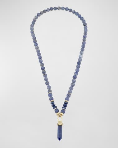 Sydney Evan Sapphire Crystal and Diamond Bead Necklace
