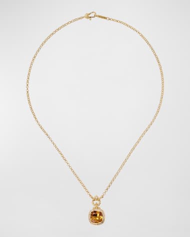 Konstantino Brown Diamond, Citrine and White Topaz Necklace, 18"L