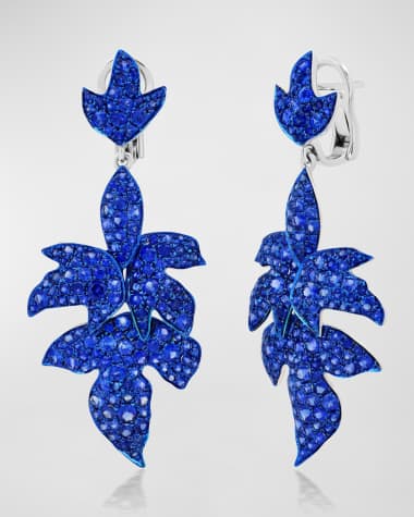 Graziela Gems Blue Sapphire Pave Dangle Earrings