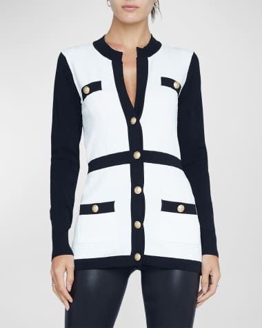 L'Agence Clover Contrast Trim Cardigan