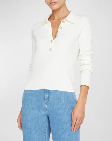 L'Agence Sterling Jewel-Button Sweater
