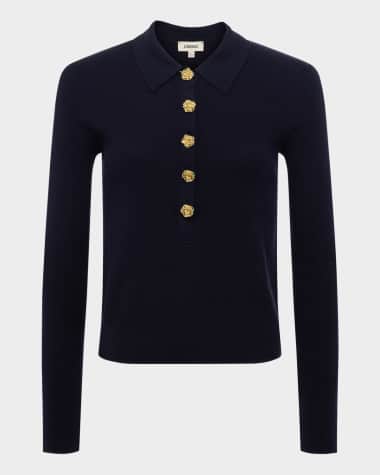 L'Agence Sterling Jewel-Button Sweater
