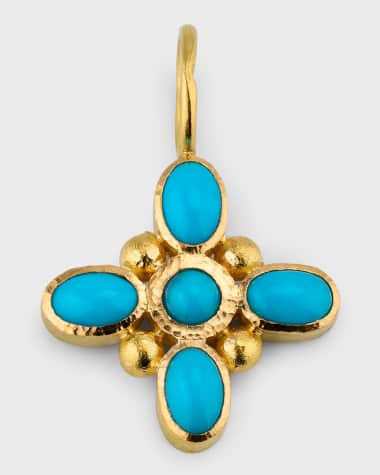 Elizabeth Locke 19K Sleeping Beauty Turquoise Clover Pendant