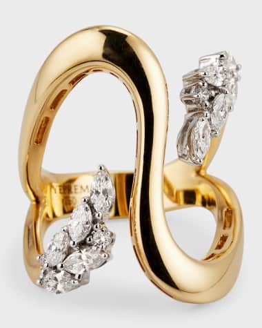 Yeprem 18K Yellow Gold Round and Marquise Diamond Ring