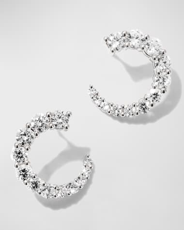 Memoire White Gold Graduating Diamond Earrings, 0.70-0.78tcw