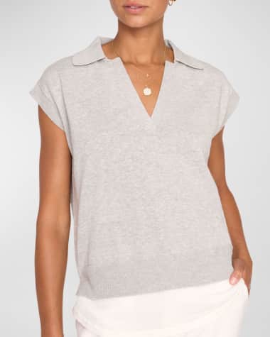 Brochu Walker Jaia Cap-Sleeve Polo Looker