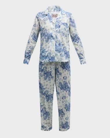 Desmond & Dempsey Floral-Print Cotton Pajama Set